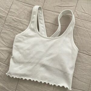 Spiritual Gangster White Ribbed Tank Top